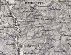Újezd na mapě Markrabství moravského z r1857